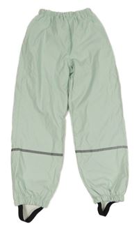 Mátové nepromokavé podšité kalhoty s proužkem 