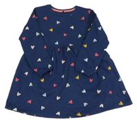 Tmavomodré teplákové šaty s farebnými srdiečkami George