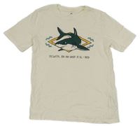 Smotanové tričko so žralokom H&M