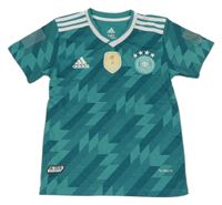 Zeleno-bílé funkční fotbalové tričko s nápisy Adidas