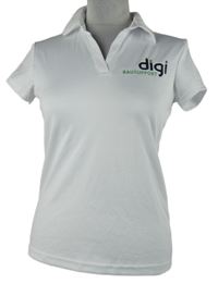 Dámské bílé polo sportovní tričko s logem Digi
