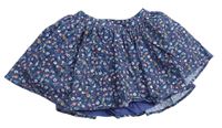 Tmavomodrá kvetovaná menšestrová sukňa zn. M&S