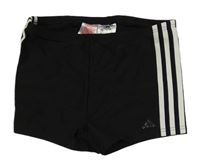 Čierne nohavičkové plavky s pruhmi Adidas