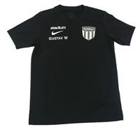 Čierne športové tričko s potlačou Nike