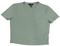 Světlekhaki rebrované crop tričko zn. New Look