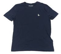 Tmavomodré tričko s výšivkou Jack Wills