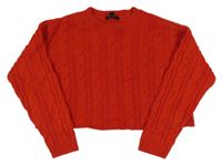 Červený crop sveter New Look