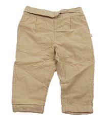 Béžové podšité manšestráky 