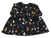 Čierne teplákové šaty s duchy a dýněmi F&F