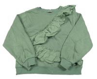 Khaki mikina s volánem Zara