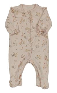 Světlerůžový květovaný overal se zvířaty Next