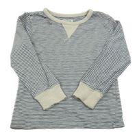 Tmavomodro-béžové pruhované tričko Joules