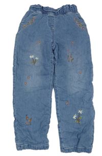 Modré podšité paper bag rifle s kytičkami Next