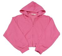 Ružová prepínaci crop mikina s kapucňou H&M