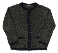 Tmavomodro-zlatý prepínaci sveter