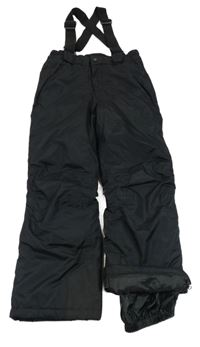 Černé šusťákové funkční oteplovačky s trakami Crane