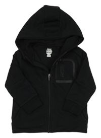 Černá propínací mikina s nápisem a kapucí F&F