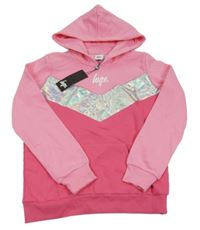 Nové - Růžovo-metalická mikina s kapucí Hype