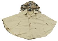 Béžové pončo s kapucňou