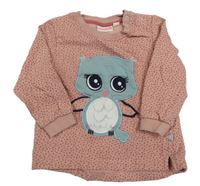 Růžová mikina se srdíčky a sovou Liegelind