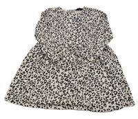 Svetloružová -čierne vzorované šaty