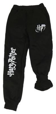 Černé teplé tepláky s logem a nápisem - Harry Potter