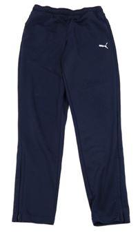 Tmavomodré sportovní tepláky s logem Puma