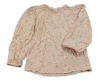 Světlerůžová mušelínová halenka s kytičkami George