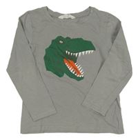 Sivé tričko s dinosaurom H&M
