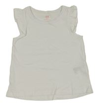 Biele tričko s volánikmi H&M