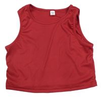 Vínový rebrovaný crop top Shein
