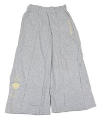 Šedé melírované široké tepláky se smajlíky H&M