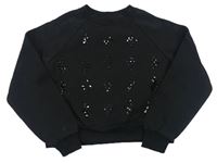 Čierna crop mikina s flitrami zn. H&M