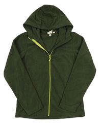 Khaki fleecová propínací mikina s kapucí Mountain Warehouse
