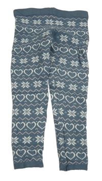 Modro-sivé pletené nohavice so vzorom Primark
