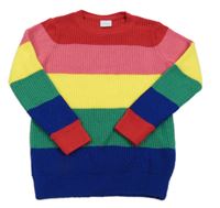 Barevně pruhovaný dlouhý svetr F&F