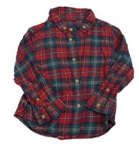 Červeno-barevná kostkovaná flanelová košile Matalan