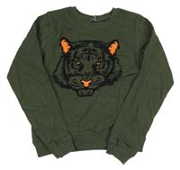 Khaki mikina s tigrom