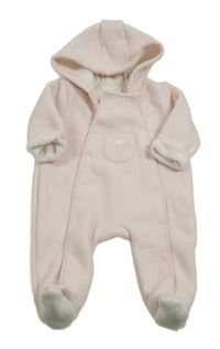 Svetloružová fleecová tepláková kombinéza s kapucňou Jasper Conran