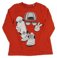 Červené triko se skateboardistou C&A