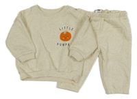 2set - Béžová melírovaná mikina s dýní + tepláky F&F