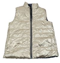 Zlatá šušťáková obojstranná vesta Okaidi