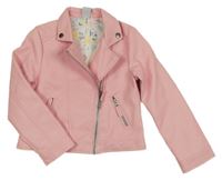 Svetloružový koženkový crop krivák Kiki&Koko