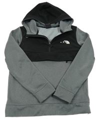 Šedo-černá sportovní funkční mikina s kapucí The North Face 
