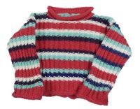 Farebný pruhovaný pletený sveter
