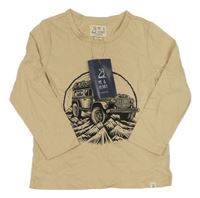 Nové - Béžové triko s autem Me&Henry