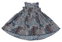 Tmavomodré ľahké šaty so vzorom Nonstop