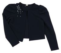 Tmavomodré spoločenské bolerko s perlami Shein