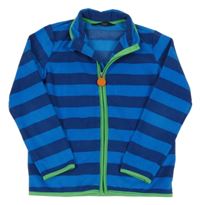 Tmavomodro-zafírová pruhovaná fleecová prepínaci mikina Tchibo