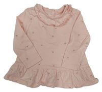 Světlerůžová peplum květovaná tunika George